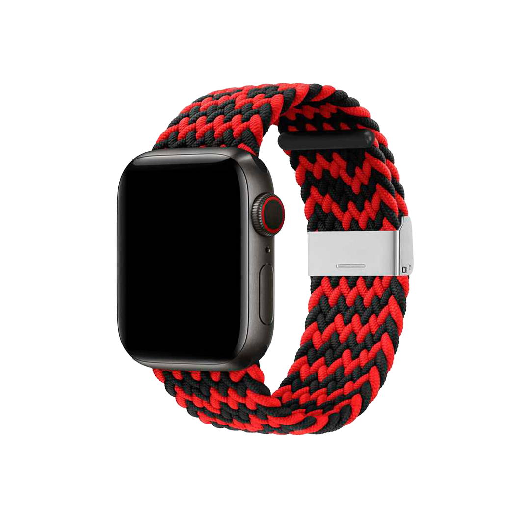 Bracelet Nylon Tressé - Rouge/Noir